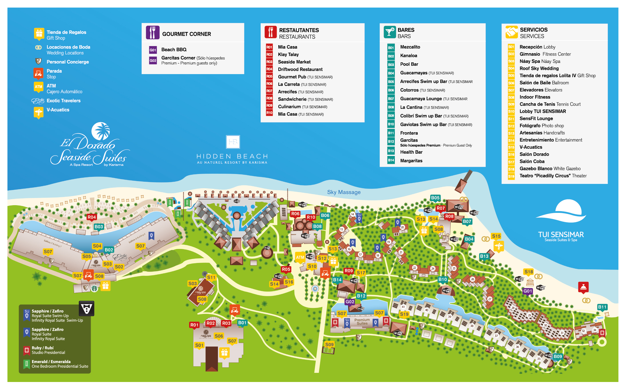 El Dorado Seaside Suites Resort Map